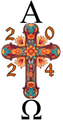 Flower Cross Paschal Easter Candle - 70 X 600MM New Design