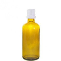 30ML Amber Glass Aromatherapy Bottle With Dropper Cap - White
