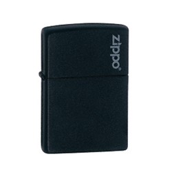 Zippo Lighter - Black Matt With Logo