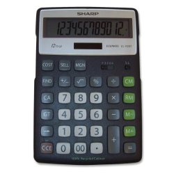 Sharp Electronics ELR297BBK 12-DIGIT Recycled Plastic Cabinet Calculator - Black