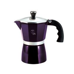 3-CUP Aluminium Coffee Maker - Purple