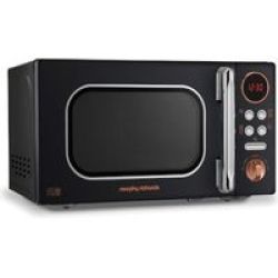 Morphy Richards Stainless Steel Digital Microwave - Black Rose Gold Accents 511503