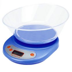 5KG Electronic Kitchen Lcd Scale With Bowl - Blue