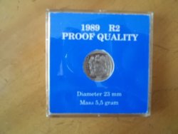 1989 R2 Proof Quality proef Gehalte. R50.00 Postage Extra