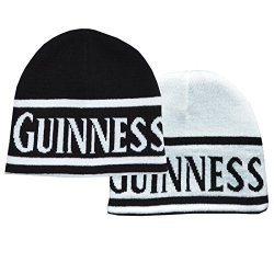 Guinness Reversible Black And White Beanie Hat With Guinness Text