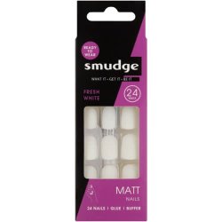 Smudge Matte Nails White 24 Piece