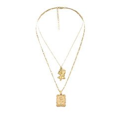 Fedulk Women Boho Necklace Chain Copper Choker Multi Layer Necklace Elegant Jewelry Wonderful Gift Gold