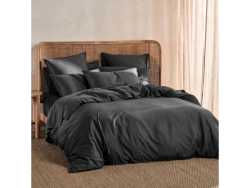 Linen House Elka Bamboo Charcoal Oxford Duvet Cover 500 Thread Count Super King