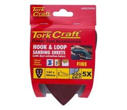 Tork Craft Sanding Triangle Vel Sheet 600 Grit 140 X 140 X 98MM 5 PACK With Holes