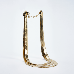 Goldair Gold Herringbone Chain Necklace - Gold