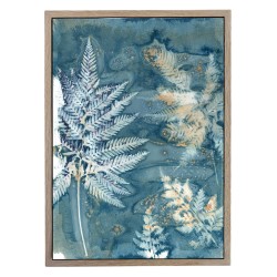 Botany Blue 13 Art Print - A4 Framed Canvas With Natural Wood Frame