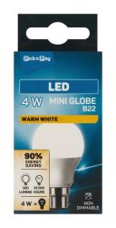 Globe 4W Warm White Bc MINI LED Globe
