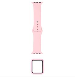 Hard Case Screen Protector And Silicone Strap Compatible With Apple Iwatch - 40MM - Pink