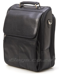 Largess Leather Laptop Backpack Black