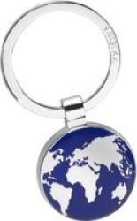 Keyring Around The World - Silver And Blue