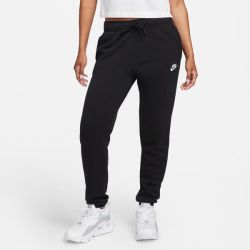 Nike Women's Sportswear Club Mid-rise Fleece Joggers - Black white