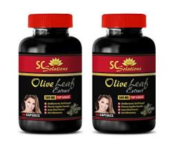 Blood Pressure Pills Natural - Olive Leaf Extract - Pure Olive Leaf Extract - 2 Bottle 120 Capsules
