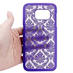 Compatible With Samsung S7 Elaco Carved Damask Vintage Pattern Hard Case Cover Compatible With Samsung Galaxy S7 Purple Samsung Galaxy S7