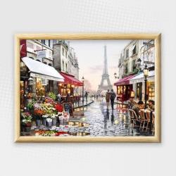 Adult Paint By Numbers With Frame - Romantic Parisian Paradise