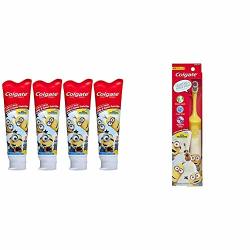 Colgate Kids Toothpaste And Talking Electric Kids Toothbrush With Timer Minions 4.6 Ounce Pack Of 4