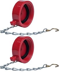2 Pack 1-1 2" Nst nh Plastic Fire Hose Connection Standpipe Cap Fitting And Chain Fire Equipment Red Plastic Anti Theft Fdc Cap