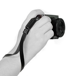Megagear Leather Digital Slr Camera Camcorder Hand Strap For Sony A6000 A6300 A5100 Fujifilm X30 X100T X100F Fujifilm X-PRO2 Black