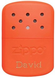Personalized Orange Zippo Hand Warmer With Free Engraving