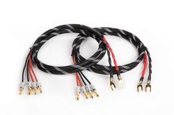8 Ft RB TechFlex Braided 2 to 2 Banana Canare 4S11 HI-FI Speaker Cable Pair