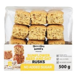 Sunflower Seed & Oat Rusks With No Added Sugar 500G