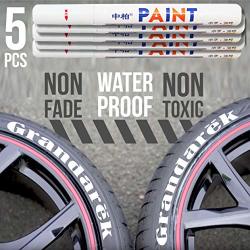  2pc White Paint Pen Marker Waterproof Permanent Car Tire  Lettering Rubber Letter : Automotive