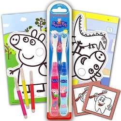 Peppa Pig Toothbrush Set Kids Toddlers 2 Peppa Pig Toothbrushes 25 Reward Stickers And Coloring Pack