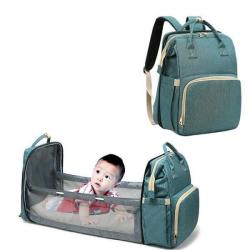 4AKID Portable Foldable Baby Bed Backpack Bag - Aqua