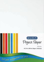 Marlin 100-Sheet Pack of A4 80gsm White Project Paper