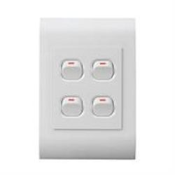 Lesco Pipelli 4 Lever 1 Way Flush Switch- Voltage: 220-240V Amperage: 16A Height: 100MM Width: 50MM Material: Polycarbonate Colour White Sold As A Single