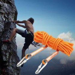 10M 12KN Climbing Safety Rope Auxiliary Protection String Rescue With Carabiner
