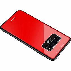PWireless Samsung S10 5G-EYE Protection Phone Case Mirror Phone Case All-inclusive High-end Drop-resistant Phone Case Plexiglass Mirror 3D Panel Red