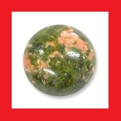 Unakite - Green With Mottled Red Round Cabochon - 1.82cts