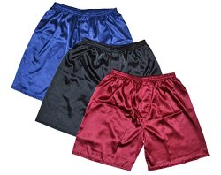 Tony & Candice Men's Satin Boxers Shorts Combo Pack Underwear 3-PACK L