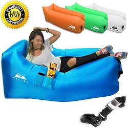 Weelax Inflatable Lounger - Best Air Lounger For Travelling Camping Hiking - Ideal Inflatable Couch For Pool And Beach Parties - Perfect Air Chair