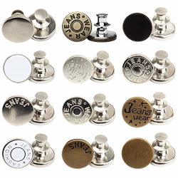 Enosea 17mm Brass Jeans Buttons, No Sew Metal Buttons Tack Buttons Replacement Kit (Red Copper)