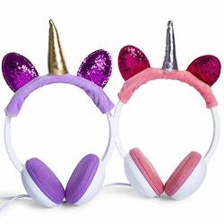 Unicorn Plush Headphones Purple