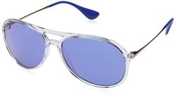 Ray-ban Men's Alex Non-polarized Iridium Aviator Sunglasses Transparent 59.2 Mm
