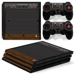 Zoomhit PS4 Pro Playstation 4 Console Skin Decal Sticker Old Retro + 2 Controller Skins Set