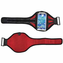 Mesh Small Cell Phone Running Armband For Greatcall Jitterbug Flip Nokia 105 130 216 215 230 150 3310 Alcatel Go Flip Cinch One Touch Fling One Touch Pop Fit Red
