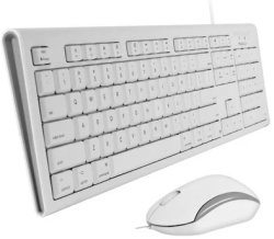 Macally - Full Size USB Keyboard And Optical USB Mouse Combo For Mac - White