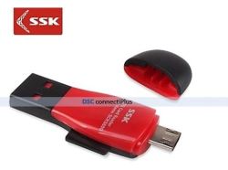 Ssk Scrs600 Micro Usb 2.0 Microsdhc Otg Card Reader For All Usb Devices With Otg Function Red ..