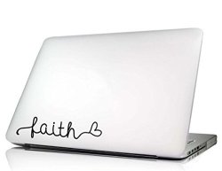 Faith Heart Laptop Decal Vinyl Macbook Skin Sticker Saying Lettering Religious Art Die-cut No Background Color