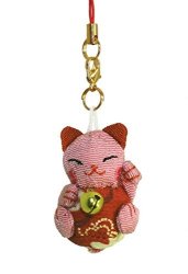 Lucore Sleepy Cat Smartphone Cell Phone Lucky Charm Pink red