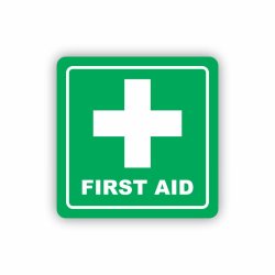 Green First Aid Symbolic Sign - Printed On White Acp 150 X 150MM