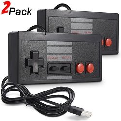 2x classic wired usb game controller gamepad for nintendo nes pc windows & mac